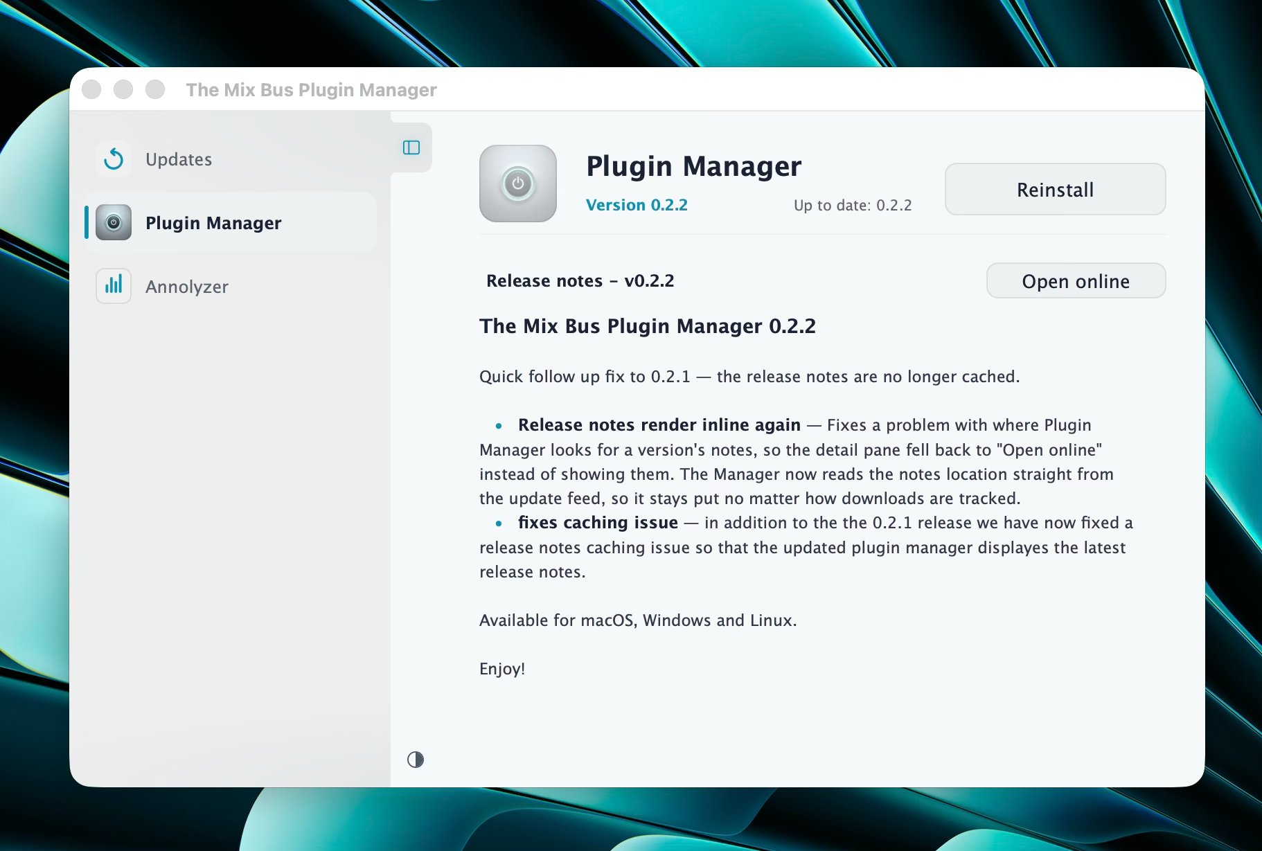 The Mix Bus Plugin Manager